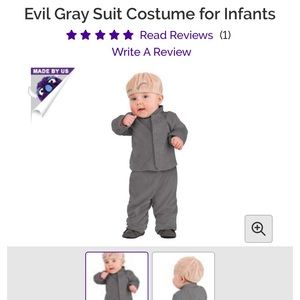 Dr. Evil/ Mini Me 0-3m baby costume